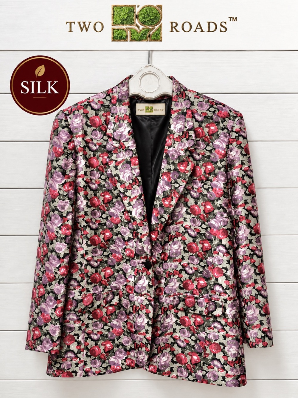 Two Roads Vintage Floral Silk Blazer – Size 15